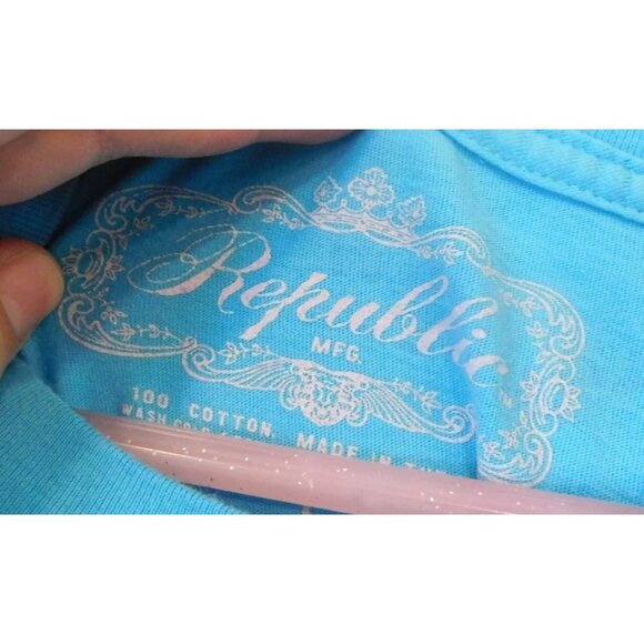 Vintage Republic Mfg Cotton Youth Size L Large Rainbow Brite Buddy Blue Shirt - Picture 3 of 6